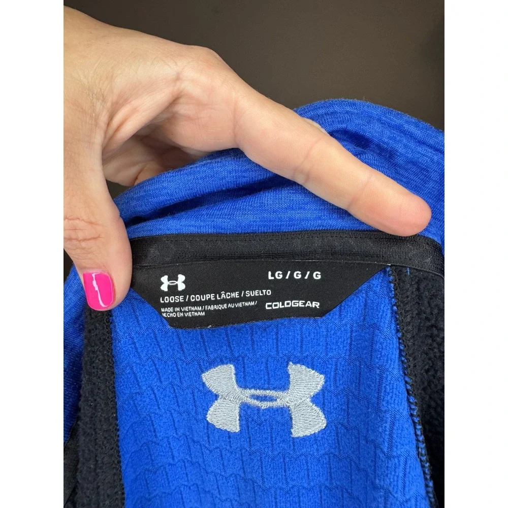 Under Armour ColdGear 1/4 Zip Blue Chevy‎ Logo Pullover LG